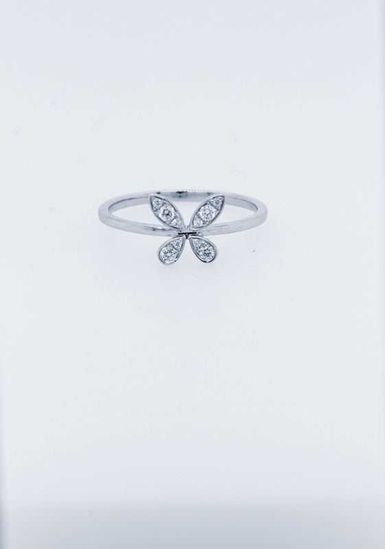ATT-14KW 1.00g D-0.12ctw Butterfly Ring (size 6.75)