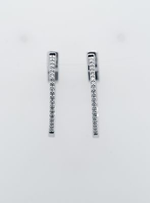 ALL-14KW 3.6g .15ctw Diamond Hoop Earrings