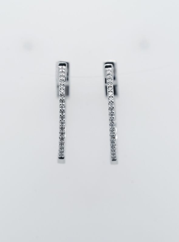 ALL-14KW 3.6g .15ctw Diamond Hoop Earrings