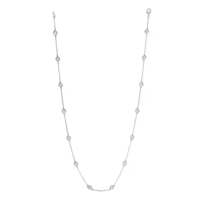 RLL- 14KW 3.84g 1.04ctw Diamond By The Yard Necklace 16-18-20&quot;