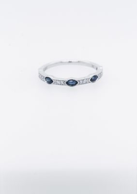 AVT-10KW 1.7g .07ctw Diamond .50ctw Sapphire Stackable Band (size 7)