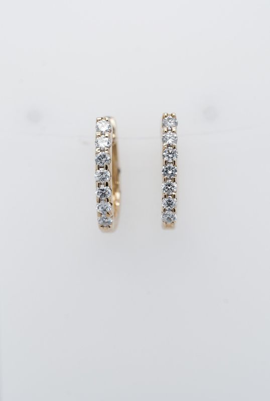BATX-14KY 3.8g .55ctw Diamond Hoop Earrings