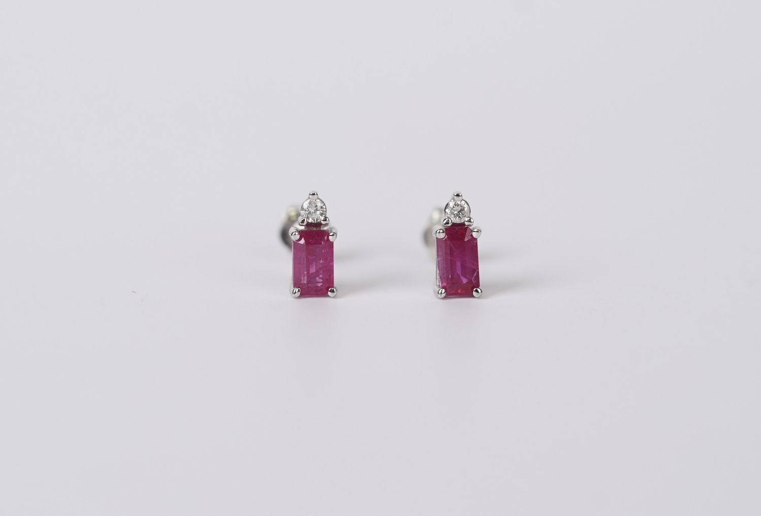 ATT-14KW .56ctw Ruby &amp; Diamond Stud Earrings