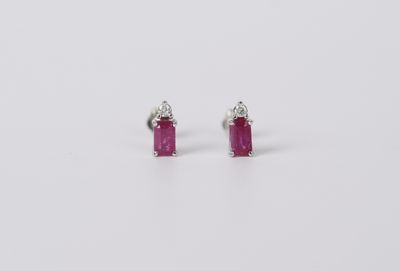 ATT-14KW .56ctw Ruby &amp; Diamond Stud Earrings