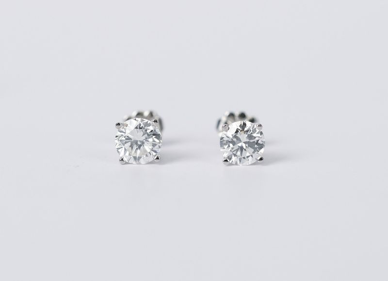DERTX- 14KW 1.46g 1.94ctw H-J/VS Round Diamond Solitaire Earrings