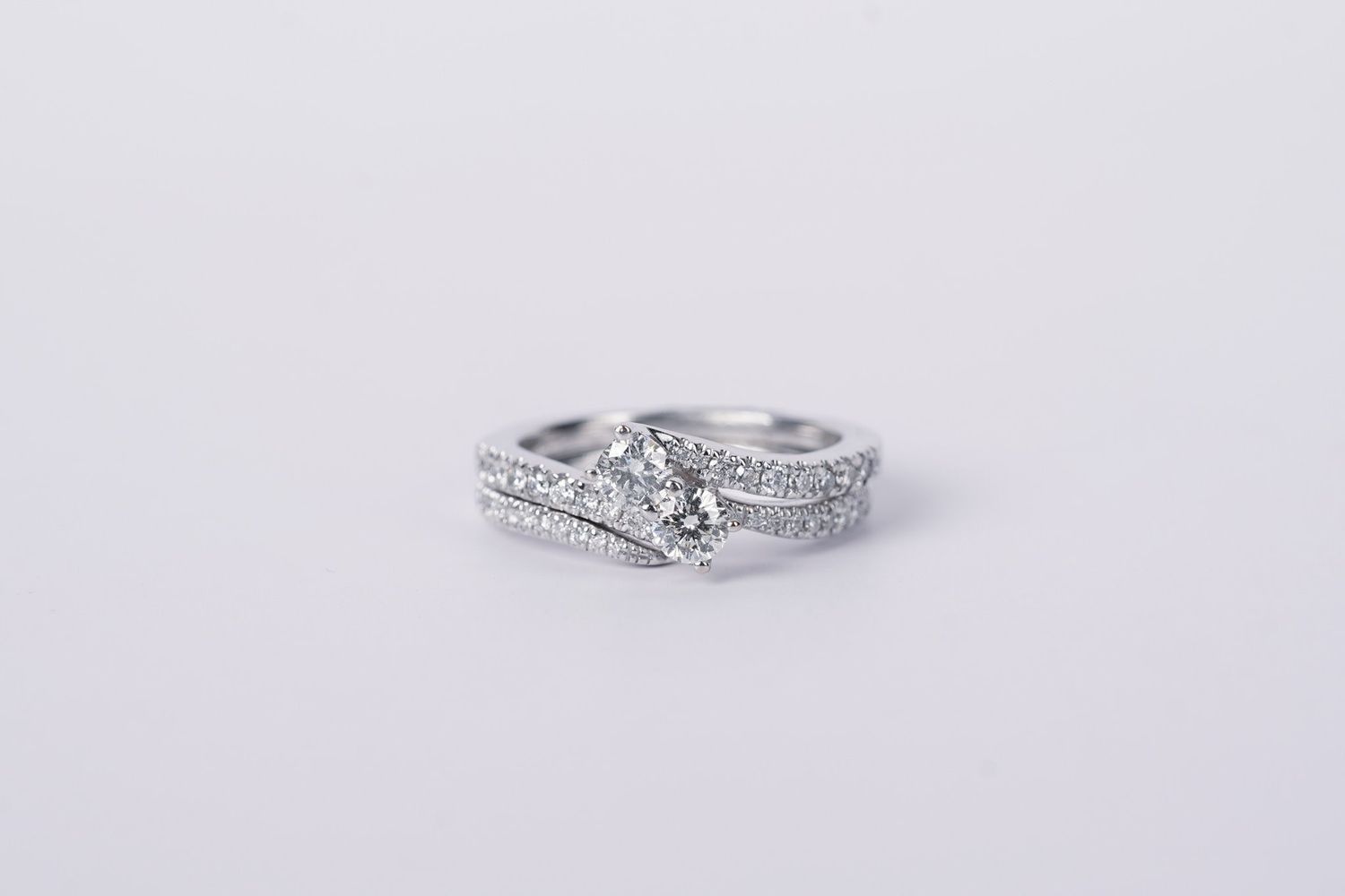 14KW 5.8g 1.00tw (.50ctrs) Ever Us Diamond Wedding Set (size 6.5)