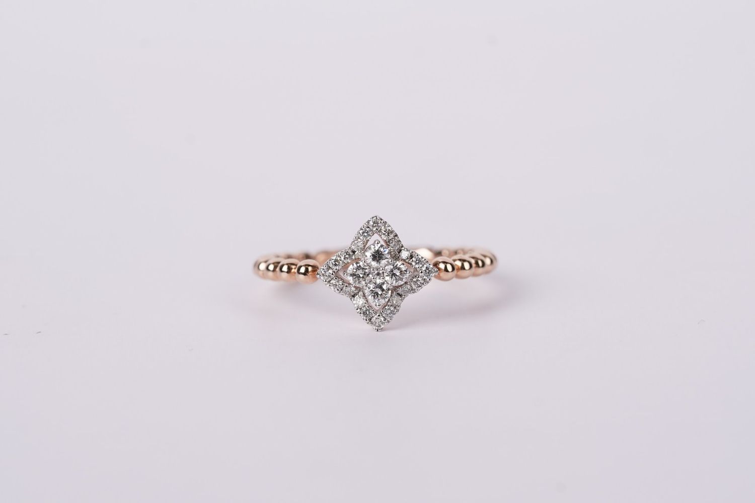 AAT-14KR 2.2g .28tw Diamond Geometric Fashion Ring (size 6.5)