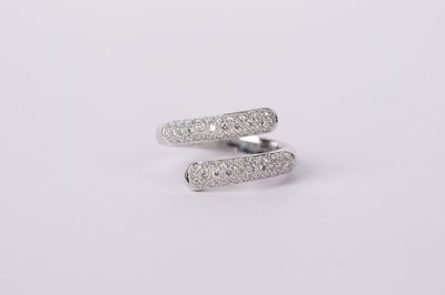 Platinum 7.6g .51ctw Diamond Pave Bypass Ring (size 6.25)