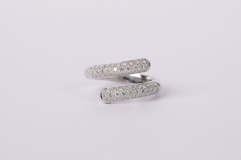Platinum 7.6g .51ctw Diamond Pave Bypass Ring (size 6.25)