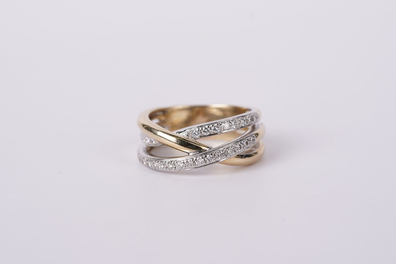 NTT 14KWY 8.29g .66ctw Diamond Fashion Ring (size 9)