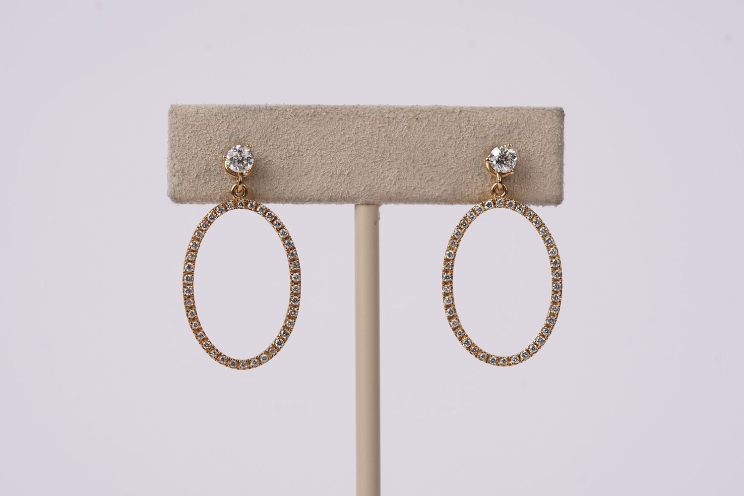 NDR-14KY 2.0g .25ctw Diamond Oval Dangle Earring Jackets
