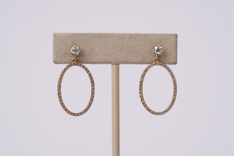 NDR-14KY 2.0g .25ctw Diamond Oval Dangle Earring Jackets