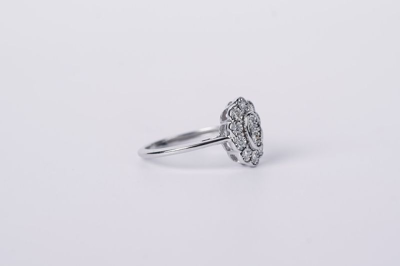 AAI-10KW 2.1g .25ctw Diamond Halo Fashion Ring (size 7)