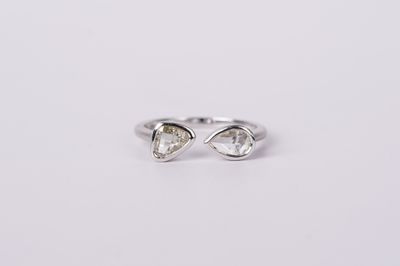 BREX-14KW 2.3g .97ctw Rose Cut Open Diamond Ring (size 6.5)
