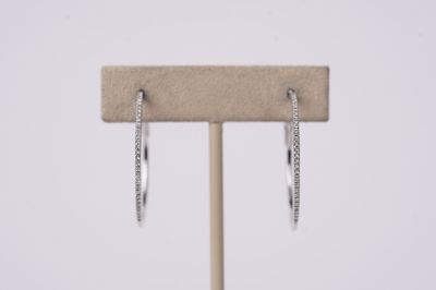 EVEX-14KW 2.3g .25ctw Diamond Hoop Earrings