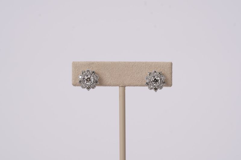 RRTX-14KW 2.15g 1.02ctw Diamond Halo Stud Earrings