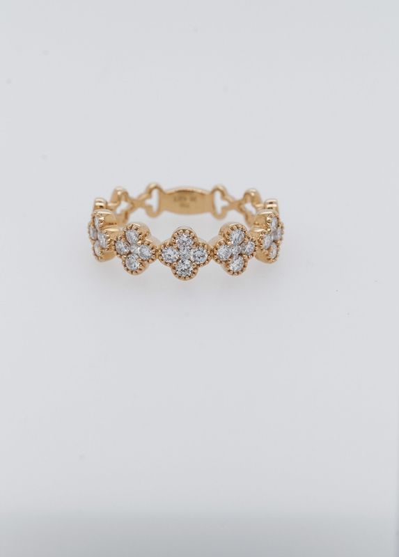 REAX-18KY 3.1g .62ctw Diamond Clover Stackable Band (size 6.5)