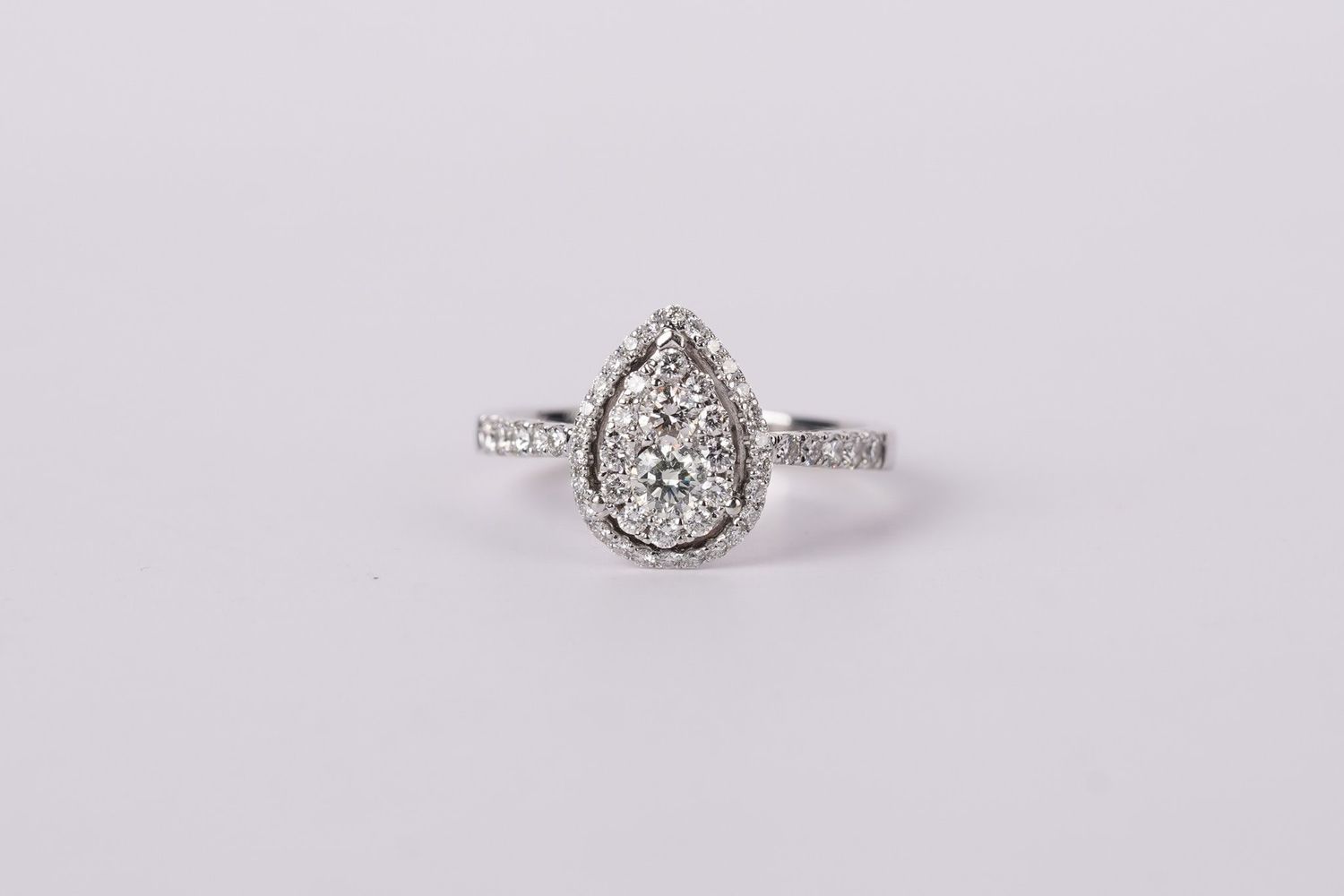 EBEX- 14KW 3.81g .99ctw Diamond Halo Fashion Ring (size 8.25)