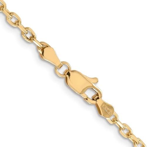 RRTX- 14KY 4.64g 2.7mm Diamond Cut Cable Chain 7&quot;