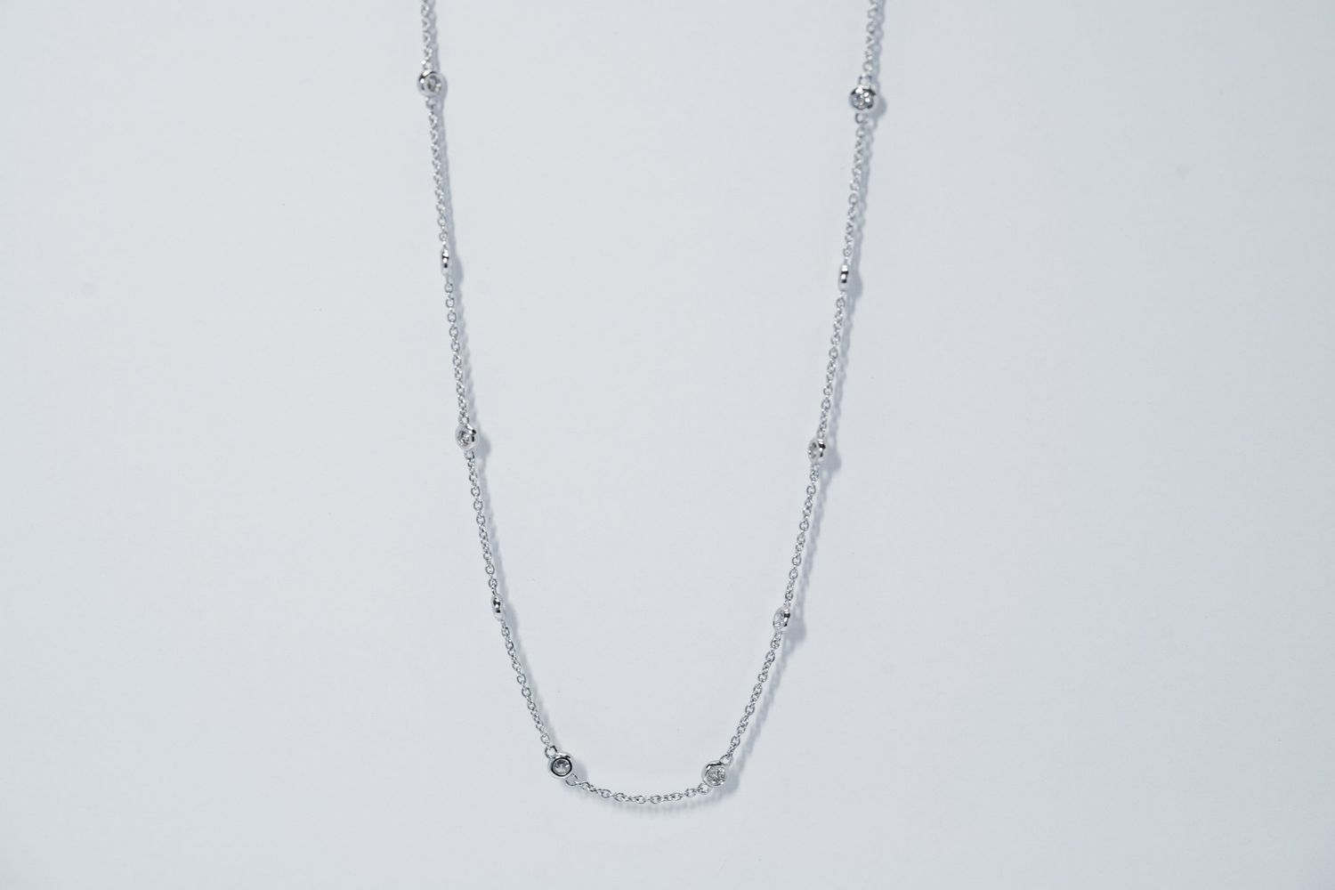 ELL- 14KW 3.52g .61ctw Diamond By The Inch Necklace 16-18-20&quot;