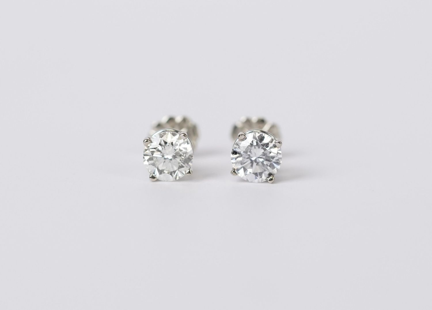 ALTT-14KW 1.68ctw H-I/SI2 Round Diamond Solitaire Earrings