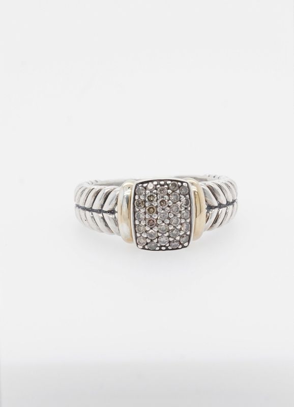 VDN- Effy Sterling/18KY .25ctw Diamond Fashion Ring (size 7)