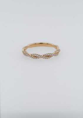 NAI 18KY 2.07g .18ctw Diamond Twist Stackable Band (size 6.75)