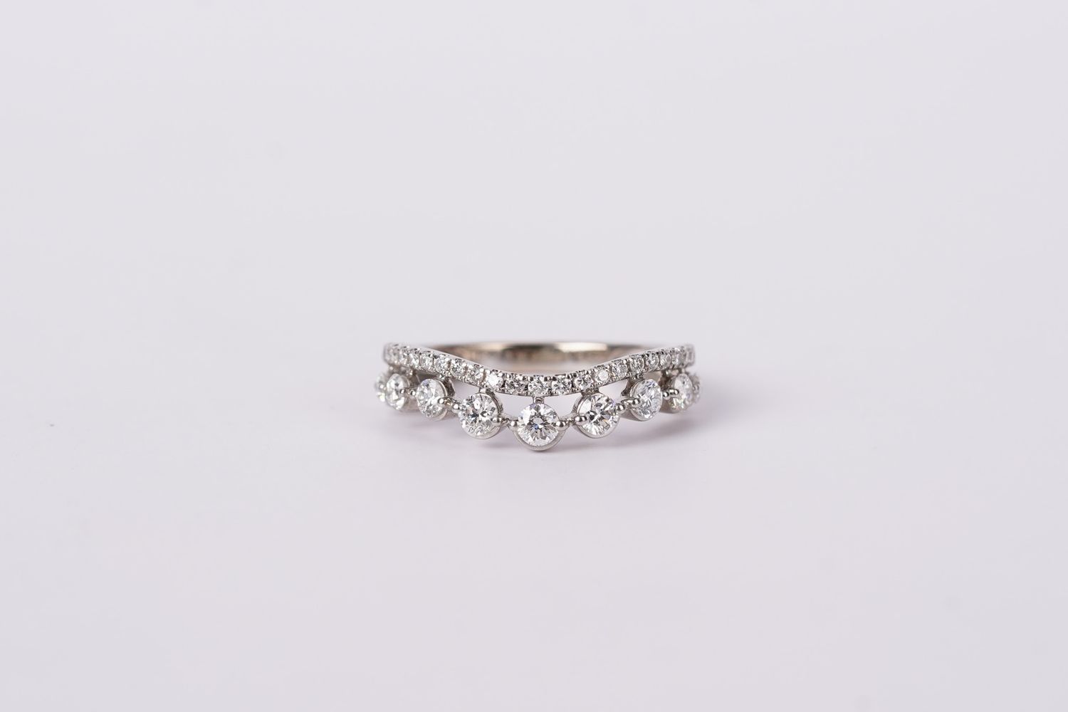 DTT-14KW 3.21g 1.00ctw Diamond Curved Band (size 6.5)