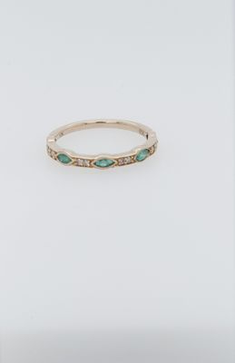 ATE-10KY 1.7g .07ctw Diamond .50ctw Emerald Stackable Band (size 7)