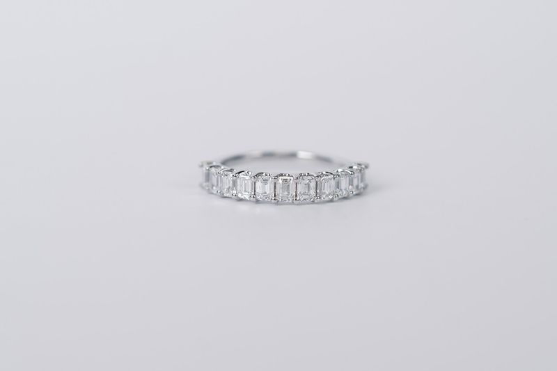 ADTT- 14KW 2.5g 2.50ctw Emerald Diamond Stackable Band (size 7)