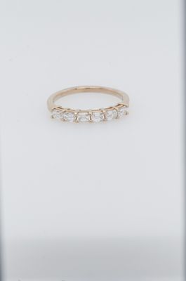 VVTT- 14KY 2.1g 1.25ctw G-H/VS Emerald Diamond Stackable Band (size 7)
