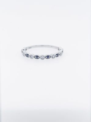 VDT- 14KW 1.52g .20ctw Diamond &amp; Sapphire Stackable Band (size 7)