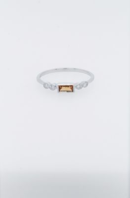 VNI- 14KW 1.2g .12ctw Diamond .20ct Citrine Fashion Ring (size 7)
