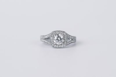 ATPTX-14KW 5.65g 1.60ctw (1.00ctr) I/SI2 Round Diamond Halo Engagement Ring (size 8.5)