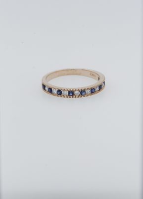 AII- 14KY 2.2g .20ctw Diamond .30ctw Sapphire Stackable Band (7.25)
