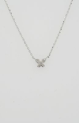 VDE- 14KW 1.35g .06ctw Diamond Butterfly Pendant 16-18&quot;