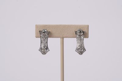 ANTT- Platinum 5.38g 2.00ctw European Cut Diamond Vintage Earrings