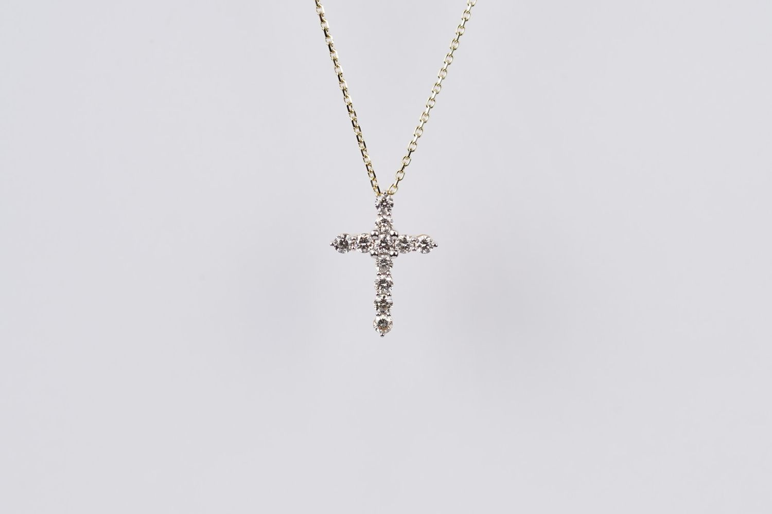 EIRX- 14KY 2.28g .50ctw Diamond Cross Necklace 18&quot;