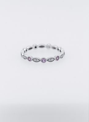 VBN-14KW 1.7g .06ctw Diamond .20ctw Topaz Stackable Band (size 7)