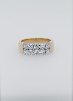 VETT- 18KWY 9.03g 1.50ctw Hearts On Fire Diamond Stackable Band (size 7.5)