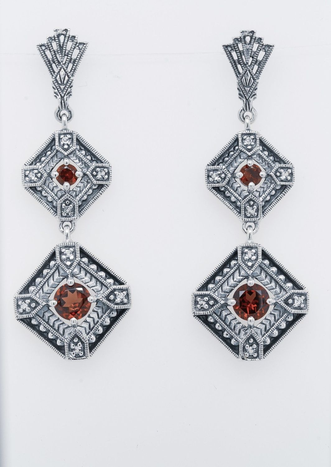 XDI- Sterling 8.52g Ruby Trufili Drop Earrings