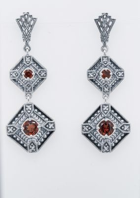 XDI- Sterling 8.52g Ruby Trufili Drop Earrings