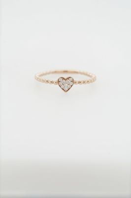 VDN- 14KR 1.4g .07ctw Diamond Beaded Heart Ring (size 7)