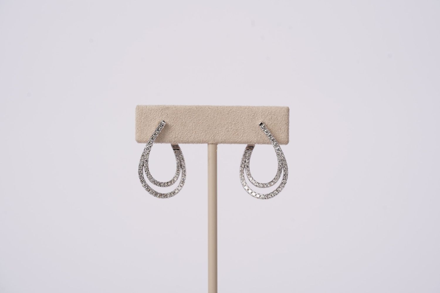 BTT- 14KW 5.32g .92ctw Diamond Drop Hoop Earrings