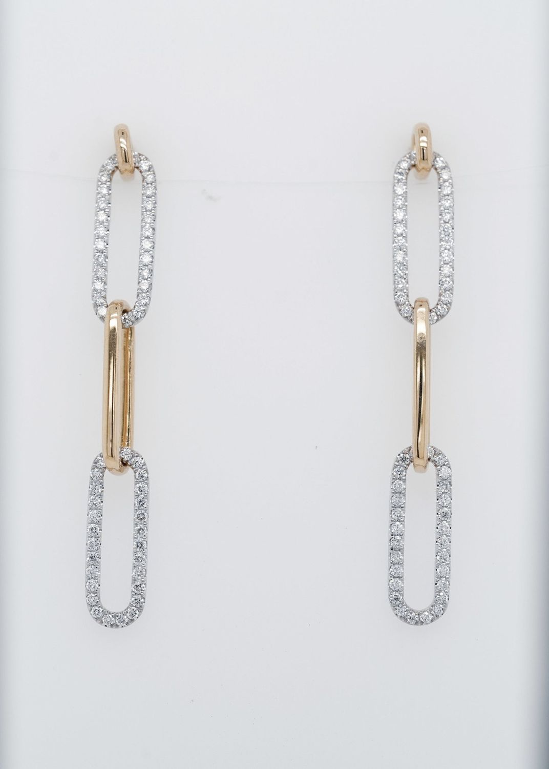 IDD- 18KWY 4.75g .54ctw Diamond Paperclip Earrings