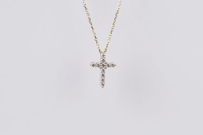 NLT- 14KY 1.97g .25ctw Diamond Cross Necklace 18&quot;