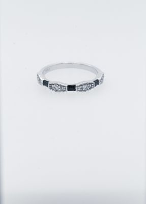 ATT- 14KW 2.58g .20ctw Diamond .24ctw Sapphire Stackable Band (size 7.25)