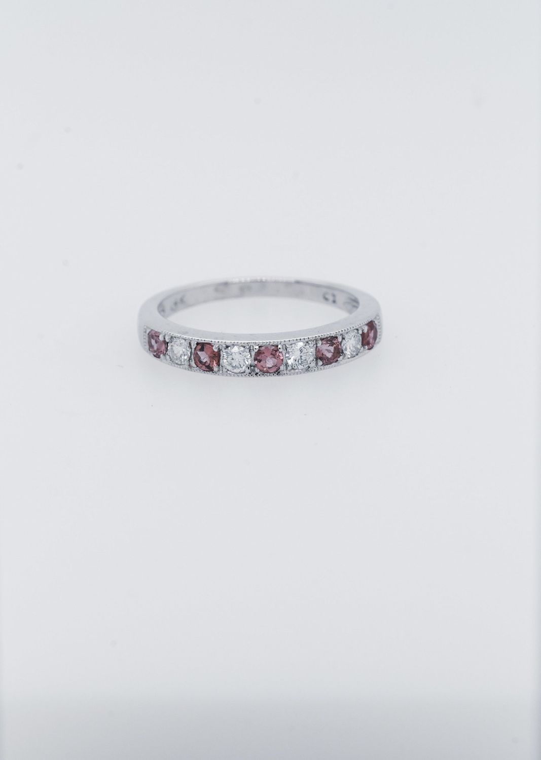 RNI- 14KW 2.3g .27ctw Diamond .30ctw Sapphire Stackable Band (size 6)