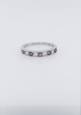 RNI- 14KW 2.3g .27ctw Diamond .30ctw Sapphire Stackable Band (size 6)