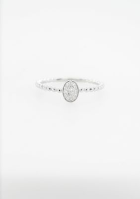 VDI- 14KW 1.64g .10ctw Diamond Beaded Oval Ring (size 7)